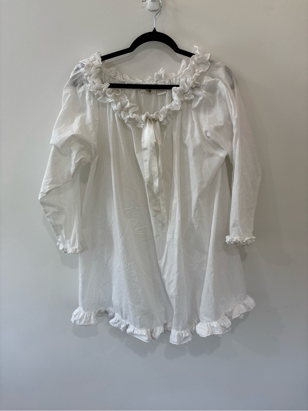 Victoria’s Secret Gold Label Ruffle Nightgown Dress 100% Cotton Vintage